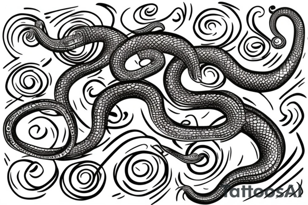 snake made out of copper on a cross tattoo idea