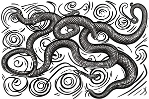 snake made out of copper on a cross tattoo idea