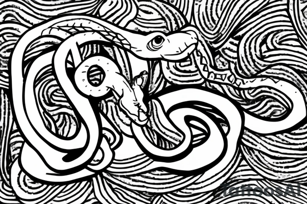 snake on a cross tattoo idea