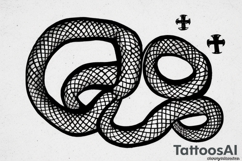 snake on a cross tattoo idea