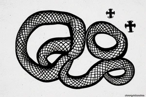snake on a cross tattoo idea