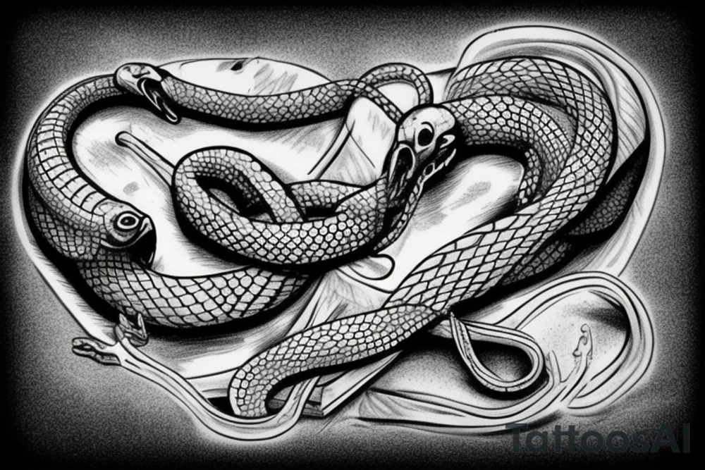 Snake on a cross tattoo idea