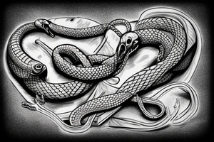 Snake on a cross tattoo idea