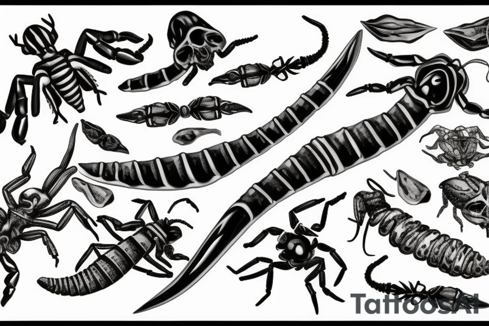 dagger on a scorpion tattoo idea