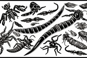 dagger on a scorpion tattoo idea