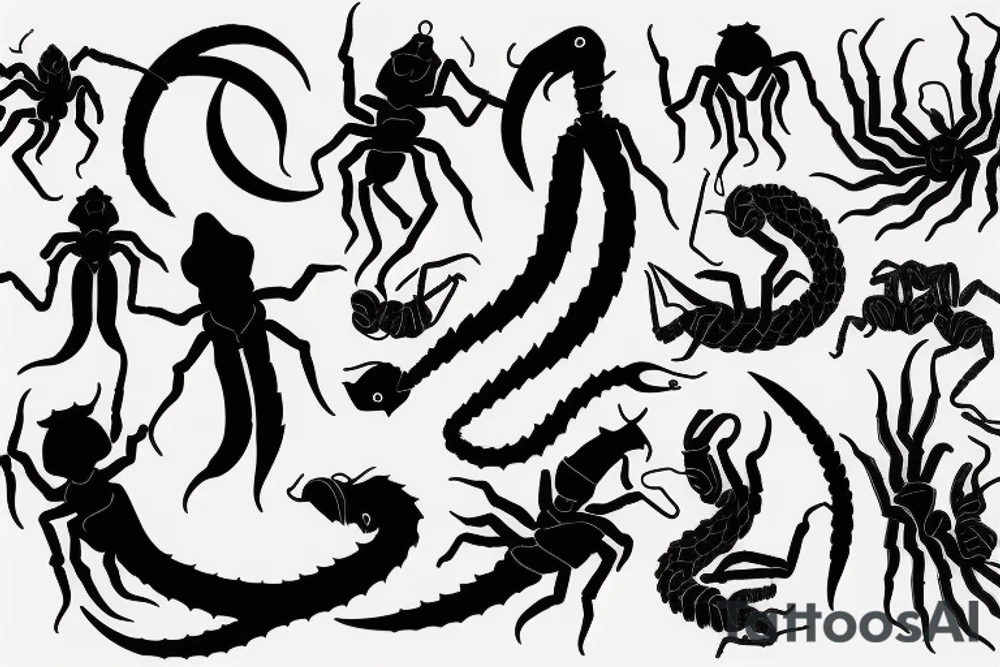 islam scorpion dagger tattoo idea