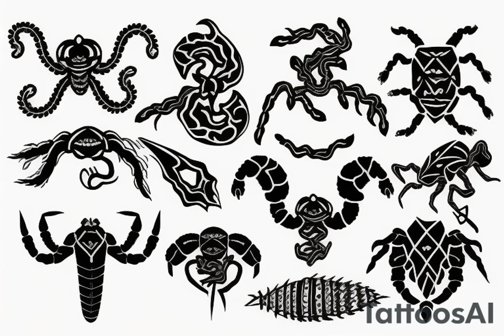 scorpion pierced by dagger tattoo idea