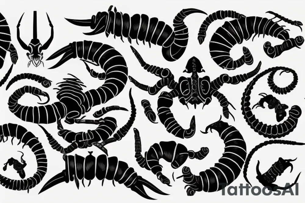 scorpion pierced by dagger tattoo idea