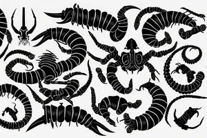 scorpion pierced by dagger tattoo idea