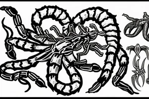 scorpion pierced by dagger tattoo idea