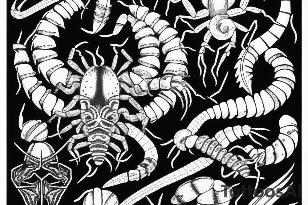 scorpion pierced by dagger tattoo idea