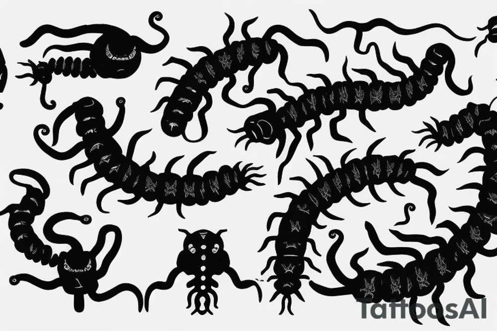 centipede pierced by a dagger tattoo idea