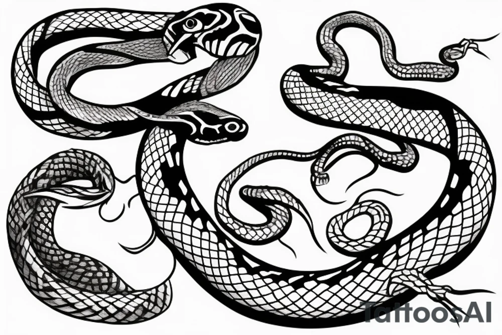 Snake on a pole tattoo idea