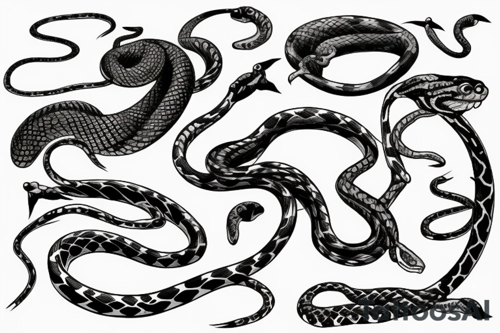 Snake on a pole tattoo idea