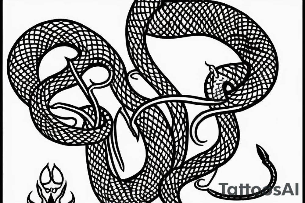 Snake impaled tattoo idea