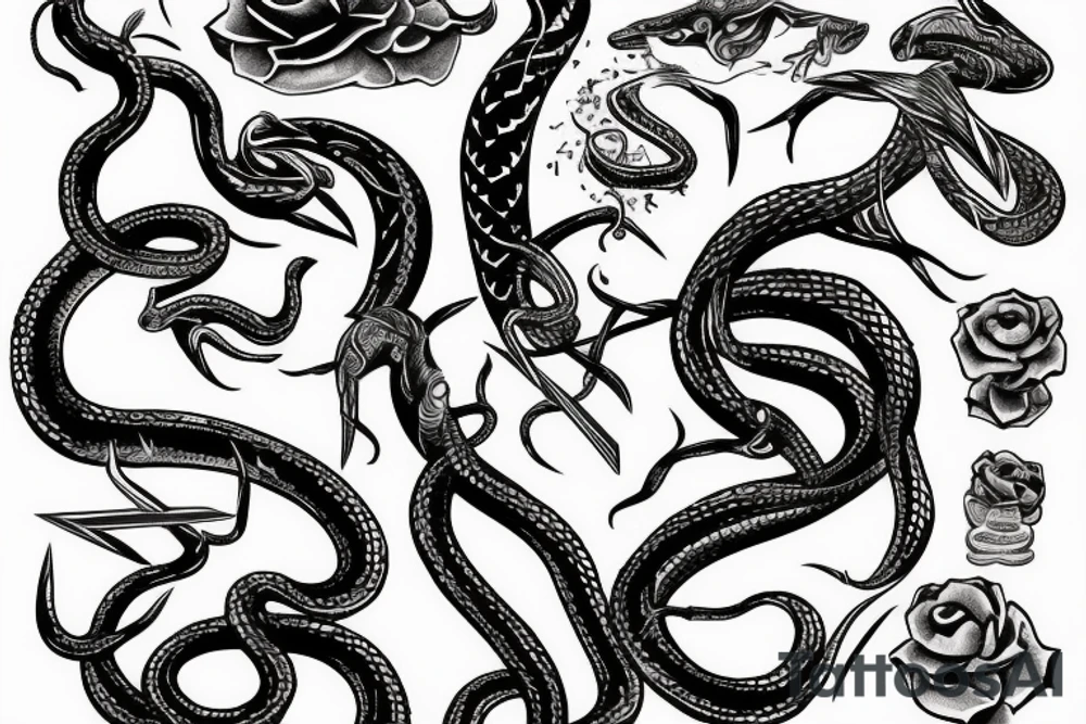 Snake impaled tattoo idea
