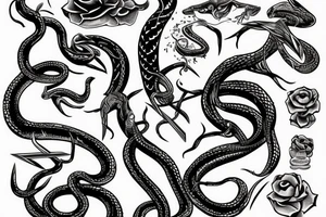 Snake impaled tattoo idea