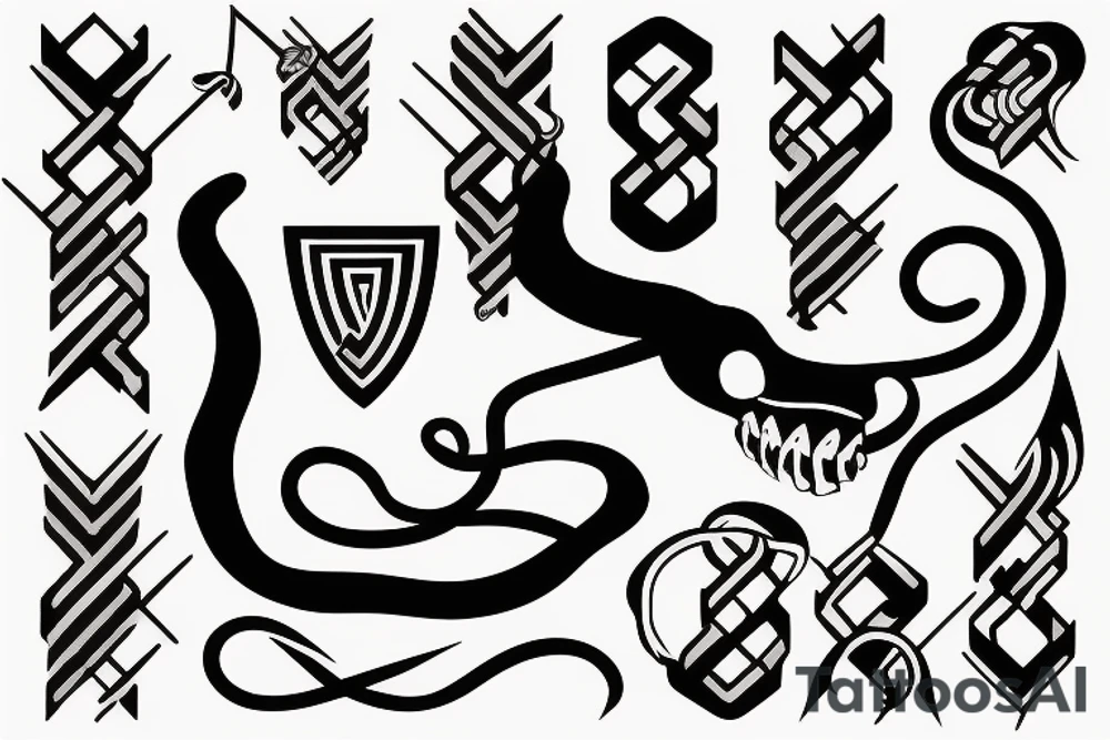 Snake impaled tattoo idea