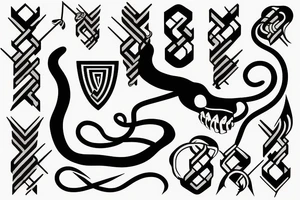 Snake impaled tattoo idea