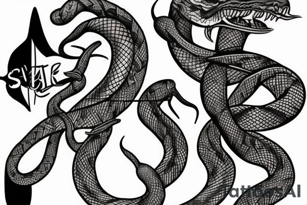 Snake impaled tattoo idea