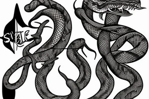 Snake impaled tattoo idea