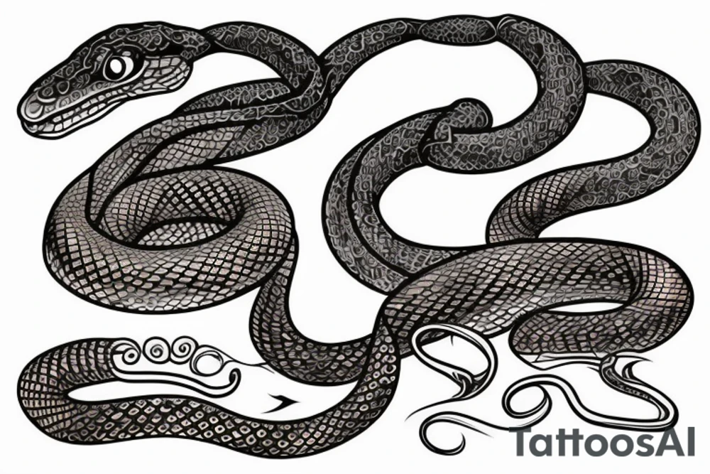 snake made out of copper tattoo idea