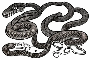 snake made out of copper tattoo idea