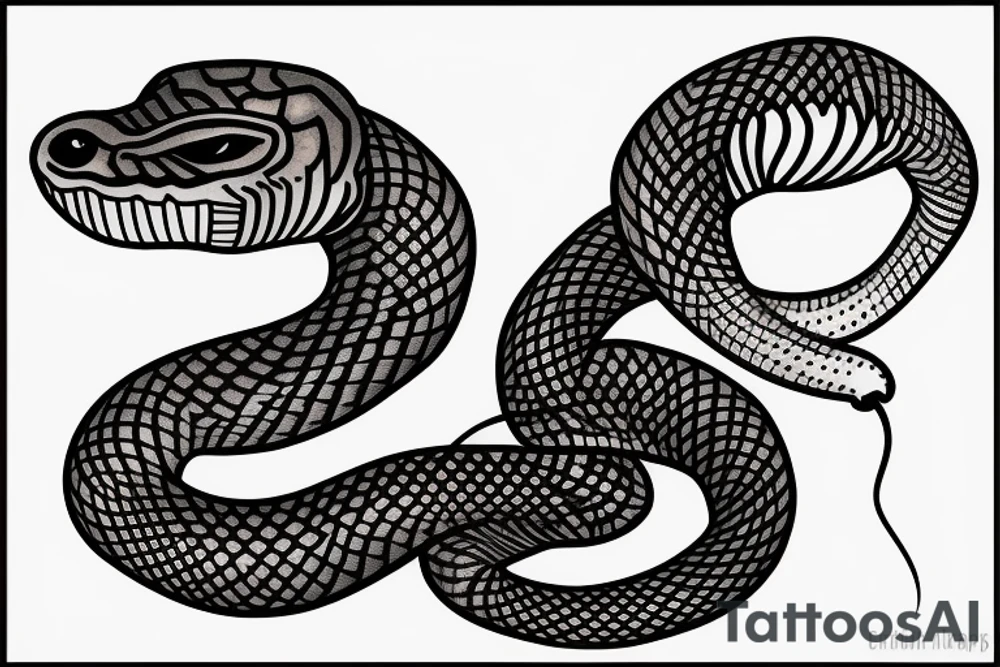 snake made out of copper tattoo idea