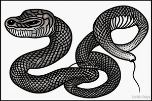 snake made out of copper tattoo idea