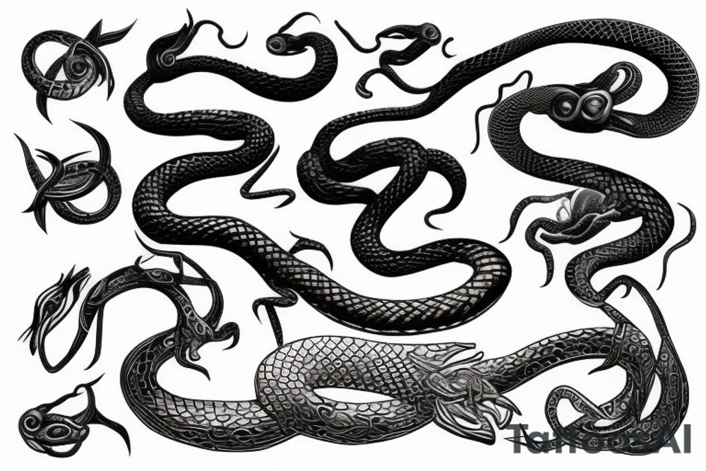 snake made out of copper tattoo idea
