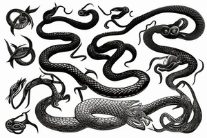 snake made out of copper tattoo idea