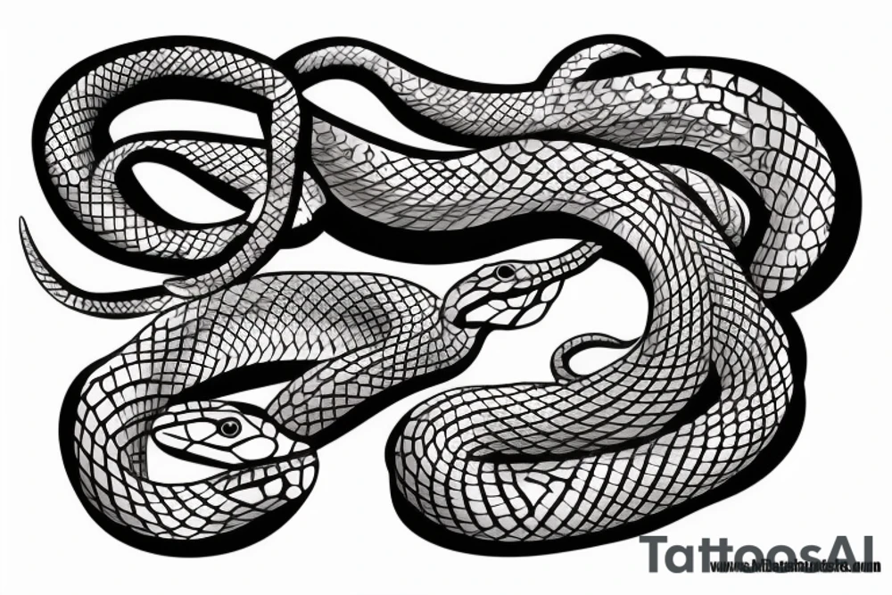 snake made out of copper tattoo idea