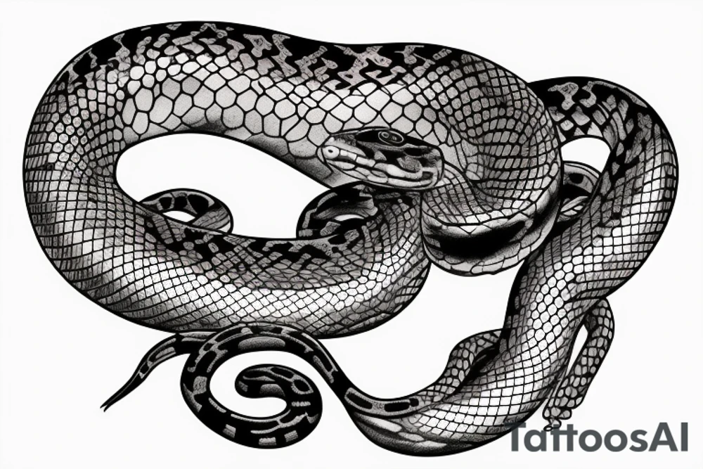 snake made out of copper tattoo idea