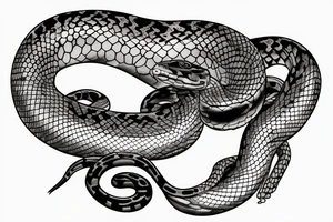 snake made out of copper tattoo idea