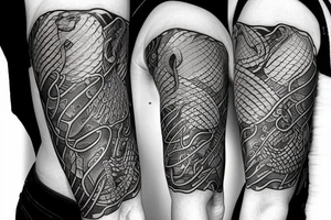 snake made out of copper tattoo idea