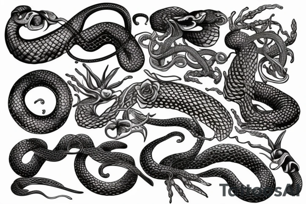 snake made out of copper tattoo idea
