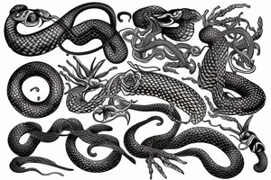 snake made out of copper tattoo idea