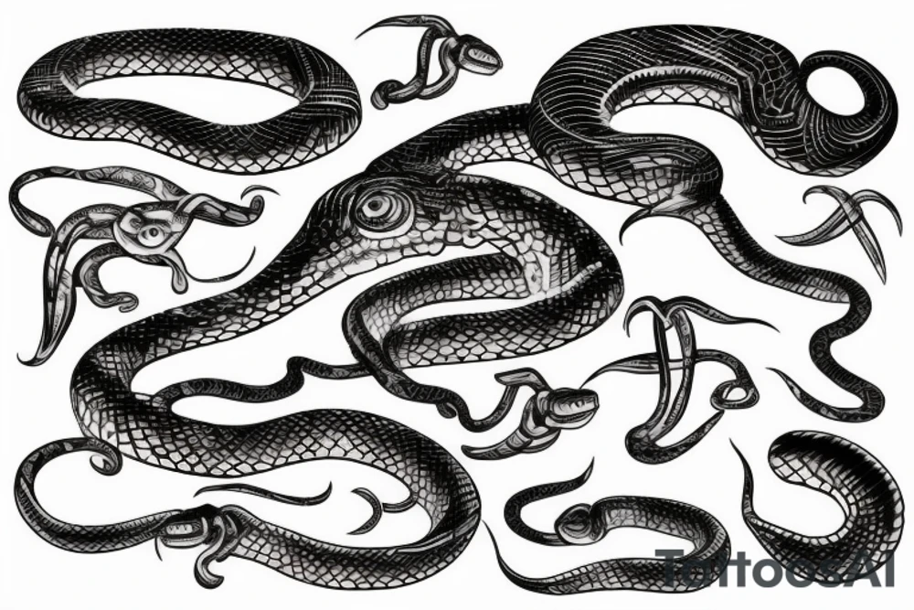 snake made out of copper tattoo idea