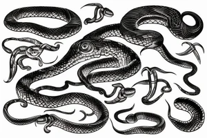 snake made out of copper tattoo idea