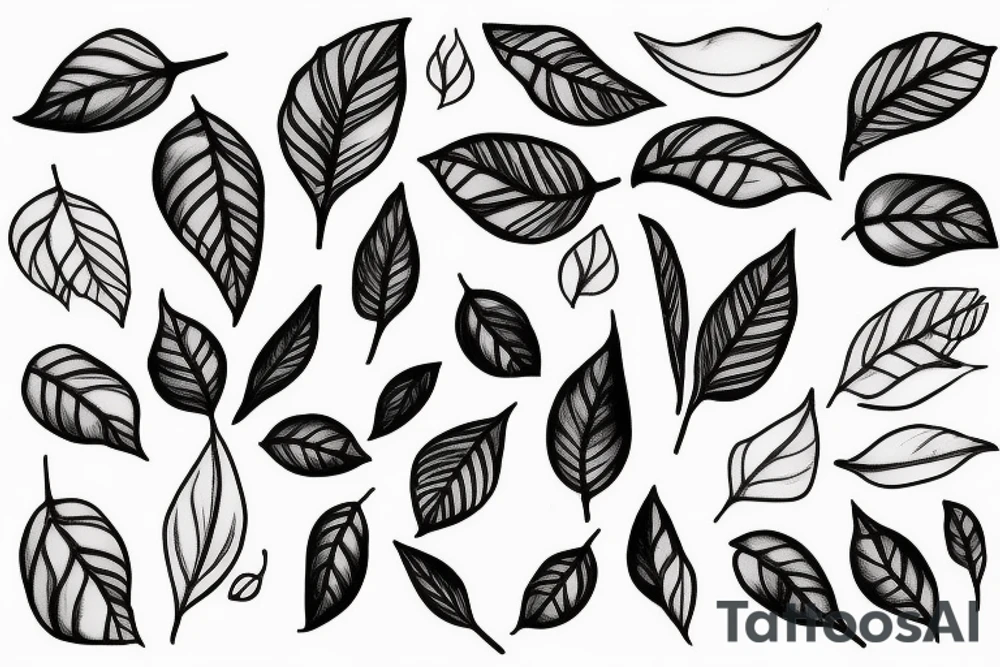 Minimalist black and white fine line coffee plant tattoo idea