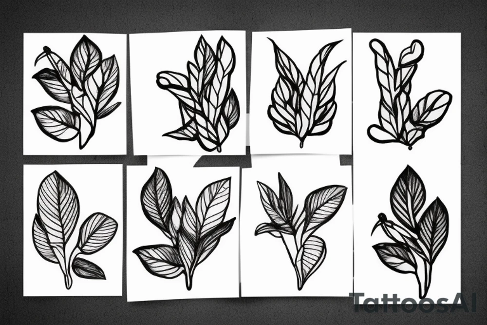 Minimalist coffee plant branch tattoo idea