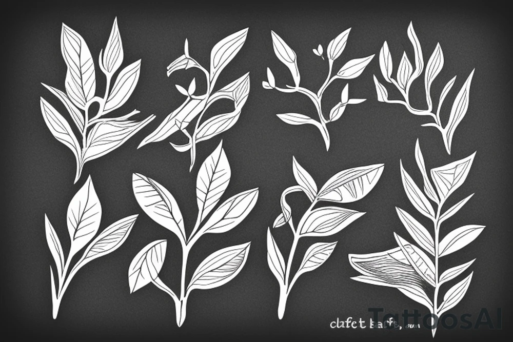 Minimalist coffee plant branch tattoo idea