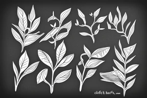 Minimalist coffee plant branch tattoo idea