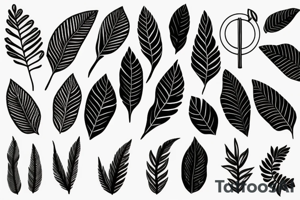 Minimalist coffee plant branch tattoo idea