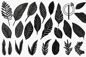 Minimalist coffee plant branch tattoo idea