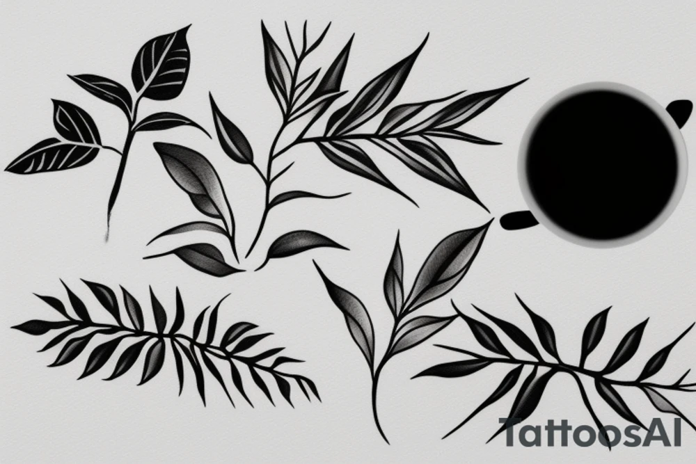 Minimalist coffee plant branch tattoo idea