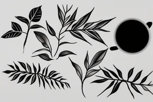Minimalist coffee plant branch tattoo idea