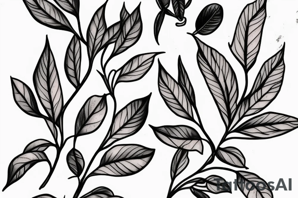 Coffee plant branch tattoo idea