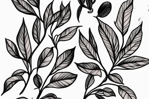 Coffee plant branch tattoo idea