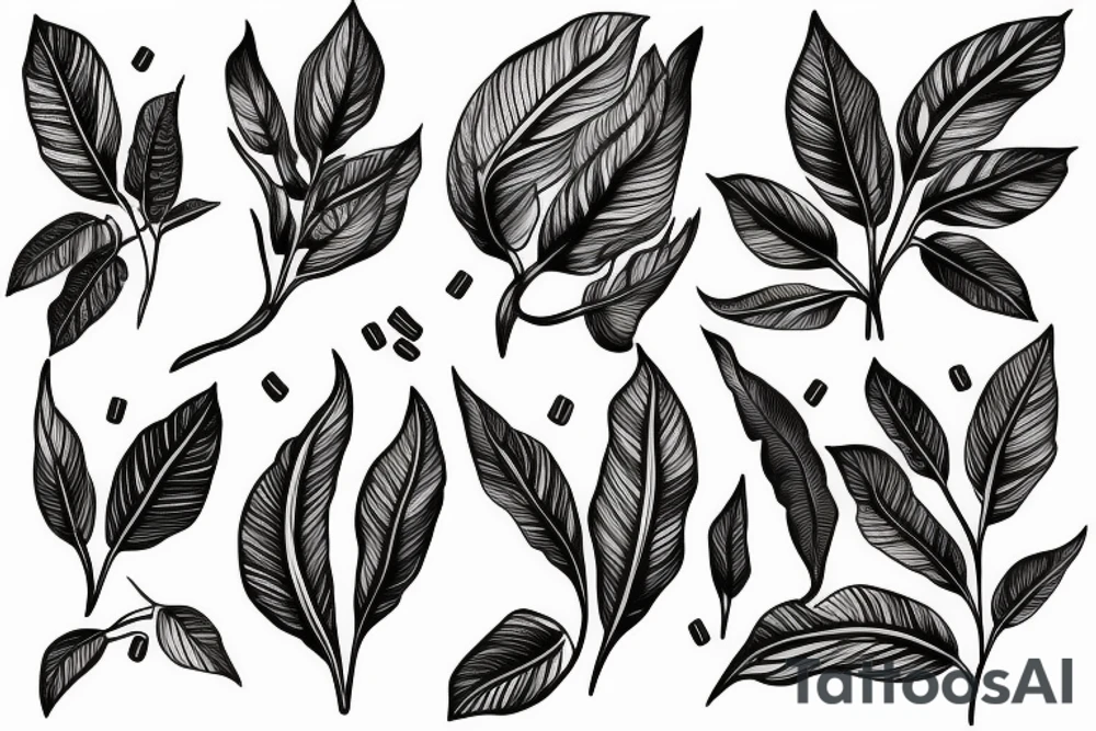 Coffee plant branch tattoo idea